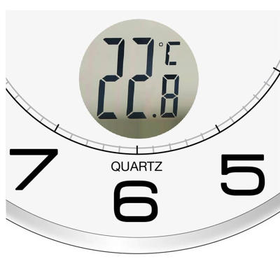 Vægur Unilux Tempus med termometer Ø30,5 cm sølv