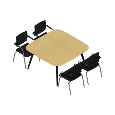 Konferencebord Dencon XL 1911 140x140 HPL eg/sort