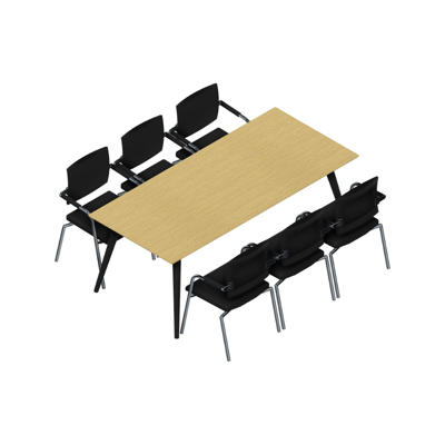 Konferencebord Dencon XL 1927 200x90 HPL eg/sort