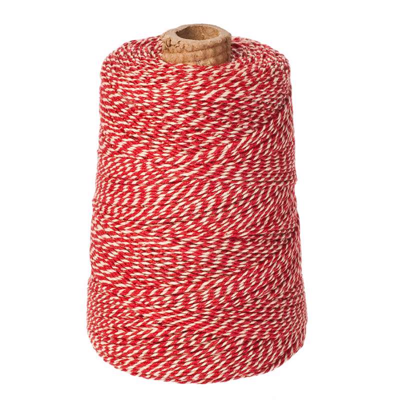 Bomuldsgarn nr. 1800 rød/hvid 225g 1,1mm 350meter pr rul