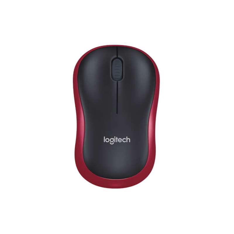Mus Logitech M185 wireless sort/rød