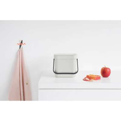 Affaldsspand med låg Brabantia Sort & Go  Lysegrå 3L