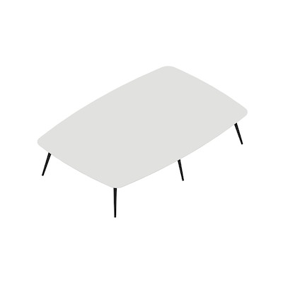 Konferencebord Dencon XL 1904 360x240 HPL hvid/sort