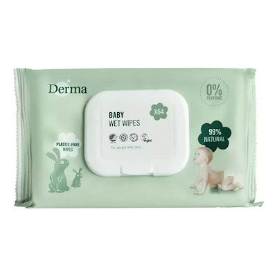 Renseserviet Derma Wet Wipes t/sensitiv hud /64