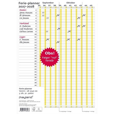 Ferie Planner 2027/2028 Mayland