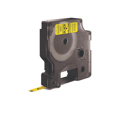 Labeltape DYMO D1 6mm sort på gul