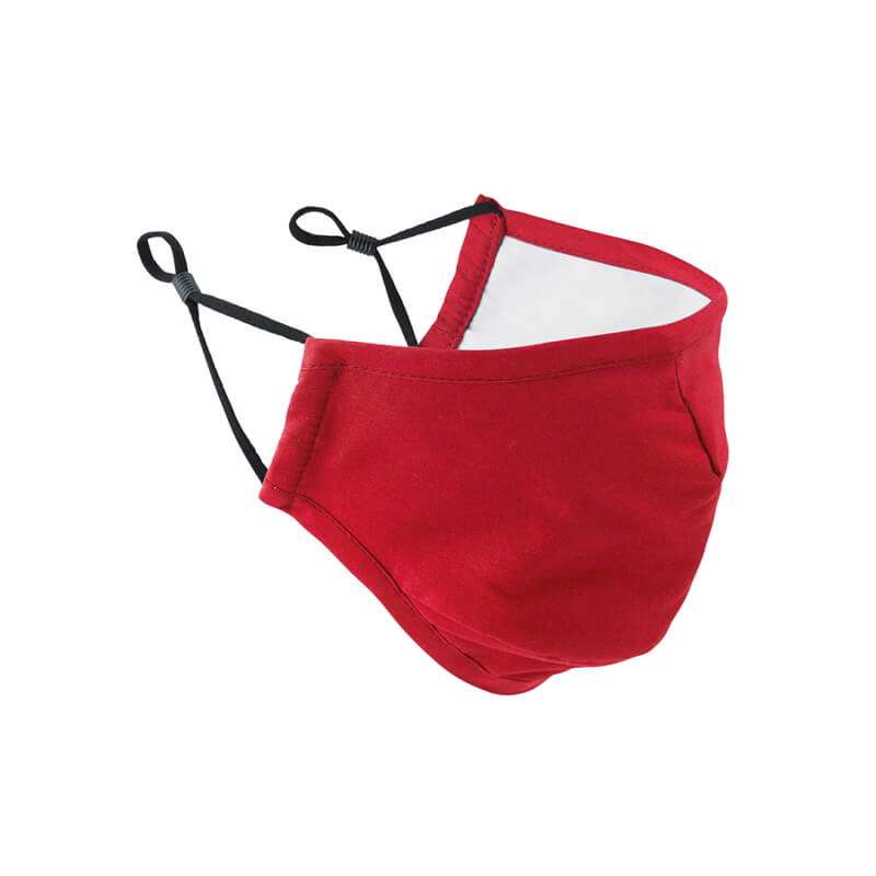 Mundbind stof / bomuld 3-lags m/næsekl. rød