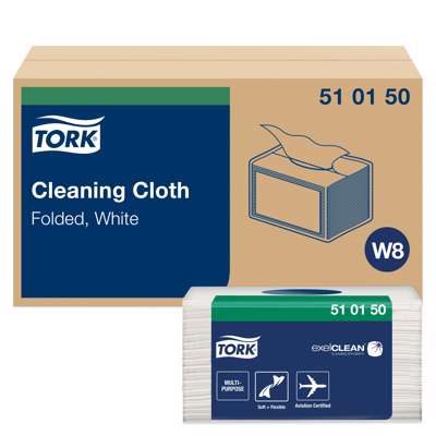 Klud aftørring Small Pack Tork Premium W8 hvid 510150