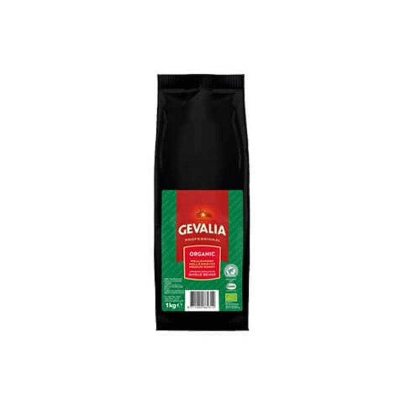 Kaffe Gevalia hele bønner 1kg Økologisk 8kg/krt