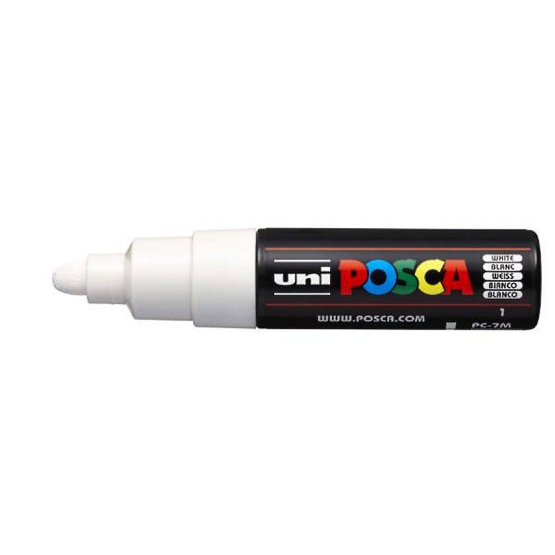 Marker Posca PC-7M, hvid