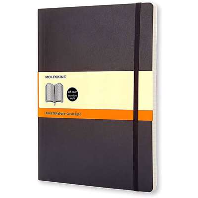 Notesbog Moleskine Classic soft lin. XL 19x25cm sort