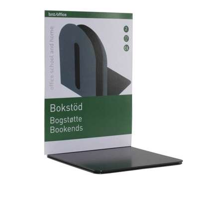Bogstøtte metal sort 15cm /2 stk.
