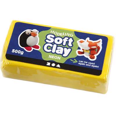 Modellervoks Soft Clay Creas 500g gul