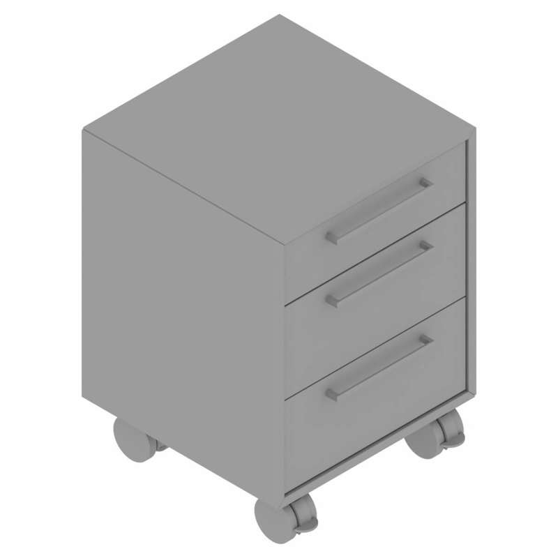 Skuffekassette Dencon 2130 3-skuffer pennebakke-lås bøg