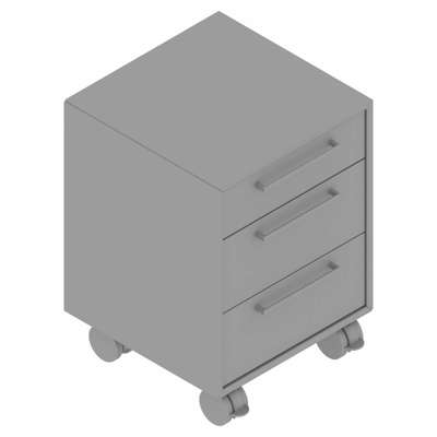 Skuffekassette Dencon 2130 3-skuffer pennebakke-lås bøg