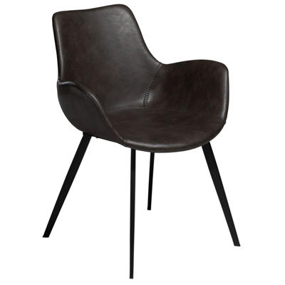 Stol Hype Armstol Vintage grå kunstlæder /sort stoleben