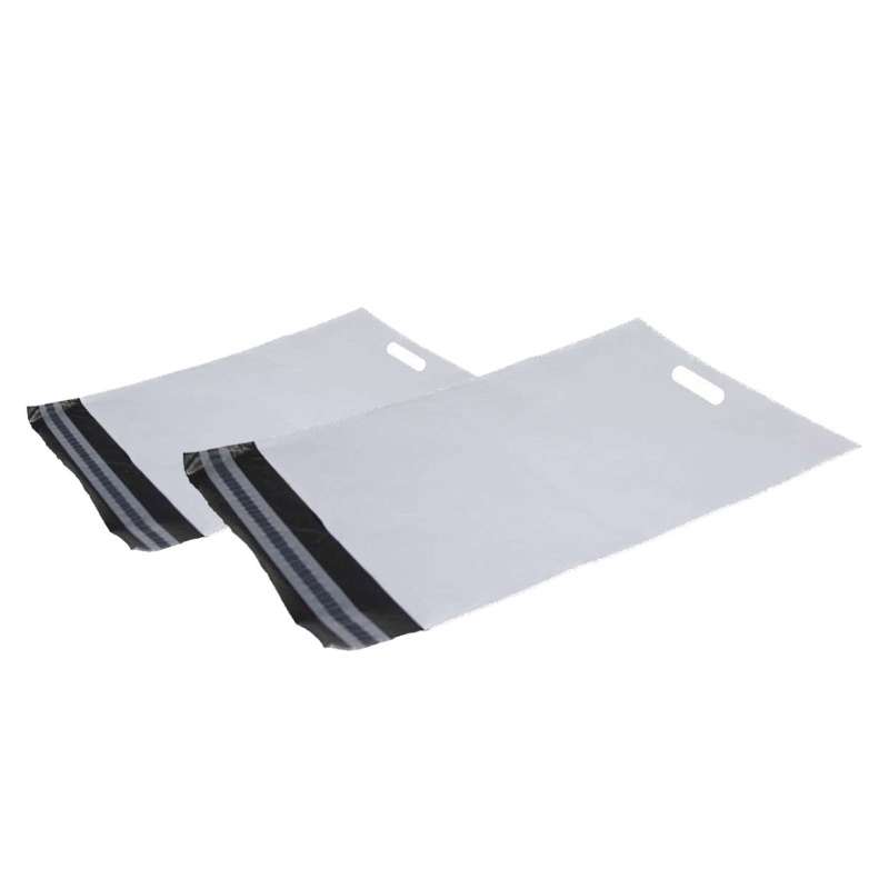 Forsendelsesposer PE hvid m/håndtag