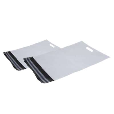 Forsendelsesposer PE hvid m/håndtag