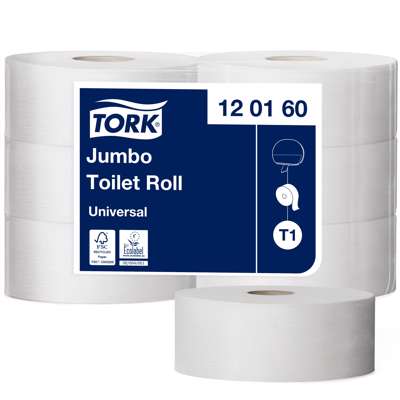 Toiletpapir Tork Jumbo T1 Universal 1-lag 120160 6rul/kar