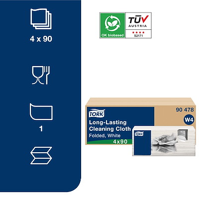 Aftørringsklud Tork 90479 Alt-i-en W4 hvid pk./90