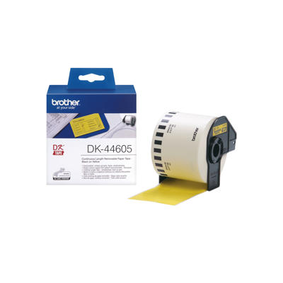 Label Brother gul DK44605 30,48mx62mm aftagelig papir