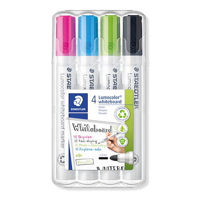 Whiteboard marker Staedtler 351WP4-1ass Lumocolor 2,0mm rund