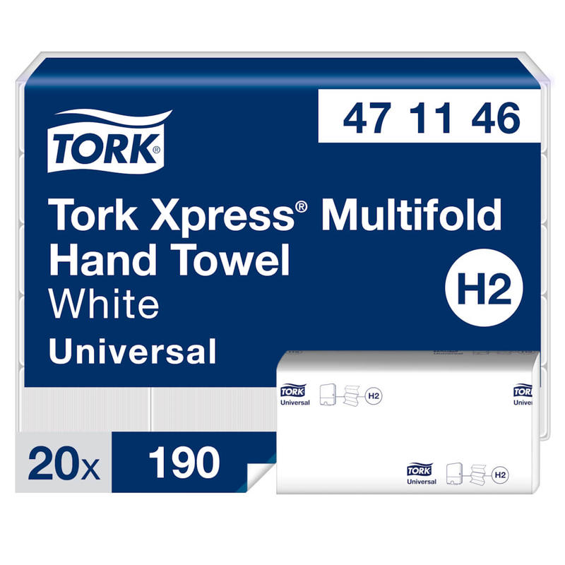 Papirhåndklæder Tork Xpress H2 Univ. 2lag MultiF 471146