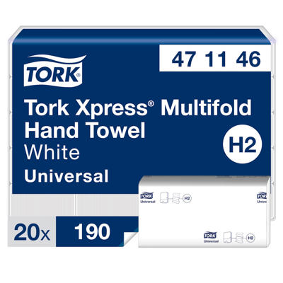 Papirhåndklæder Tork Xpress H2 Univ. 2lag MultiF 471146