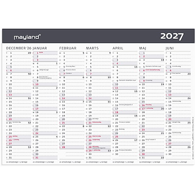 Kontor-bordkalender 2027 Mayland Moderne A5