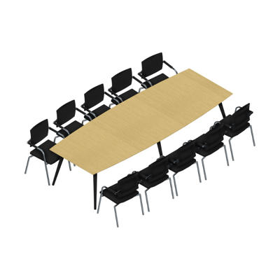 Konferencebord Dencon XL 1930 320x120 HPL eg/sort