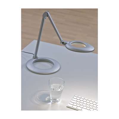 Lampe LUXO Ovelo LED alu m/bordklemme asymmetrisk