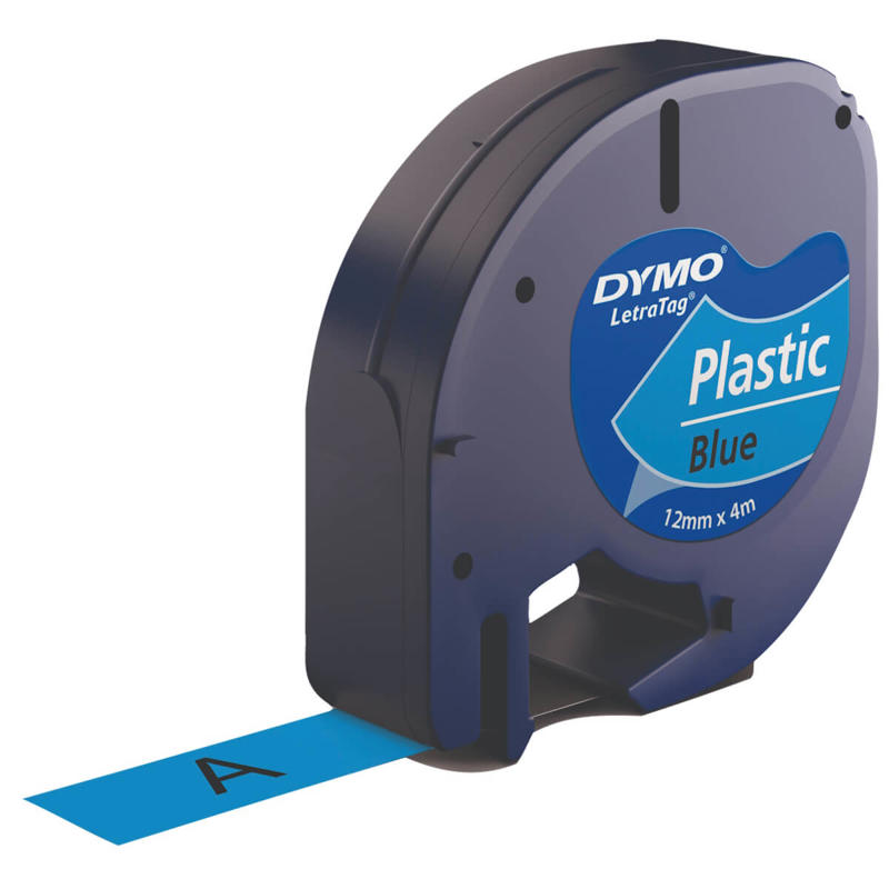 Labeltape DYMO LetraTAG 12mmx4m blå plasttape