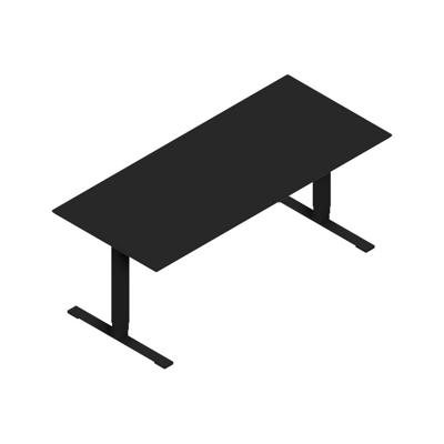 Hæve-sænkebord Dencon 03502 1800x800 sort stel sort nano pl