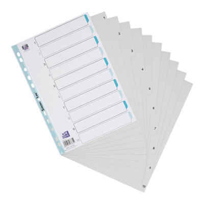 Register Elba Strongline A4 1-10 m/forblad PP hvid