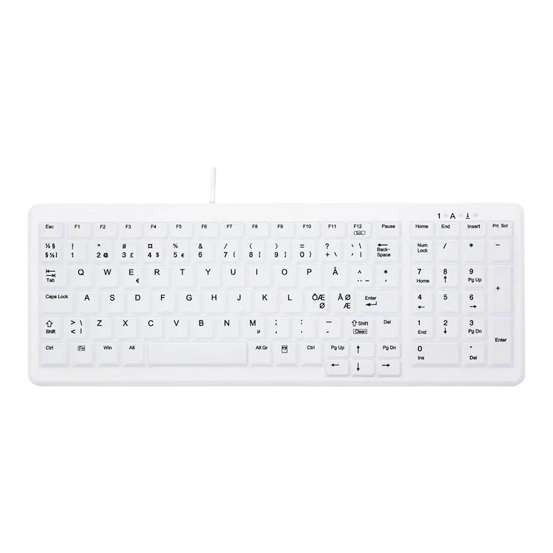 Tastatur Active AK-C7000 Hygiejnisk hvid Nordisk