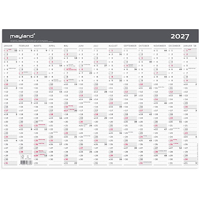 Kontorkalender 2027 Mayland 1x13 mdr. A3 Moderne