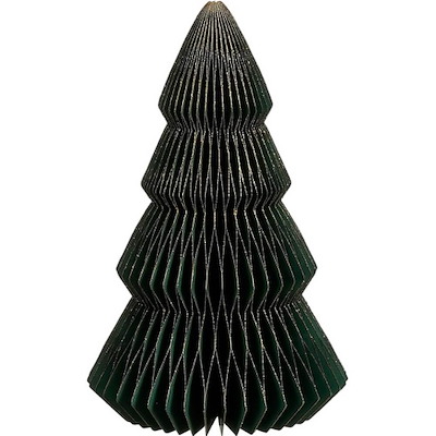 Julepynt dekorationstræ pap 20cm grøn/glimmer /6