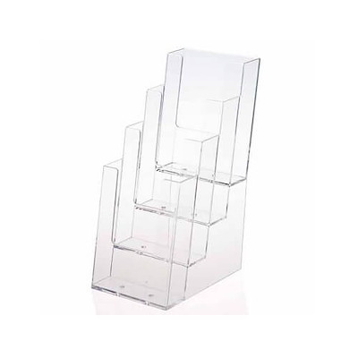 Brochurestativ M65 4 fag stående/plexiglas bordmodel