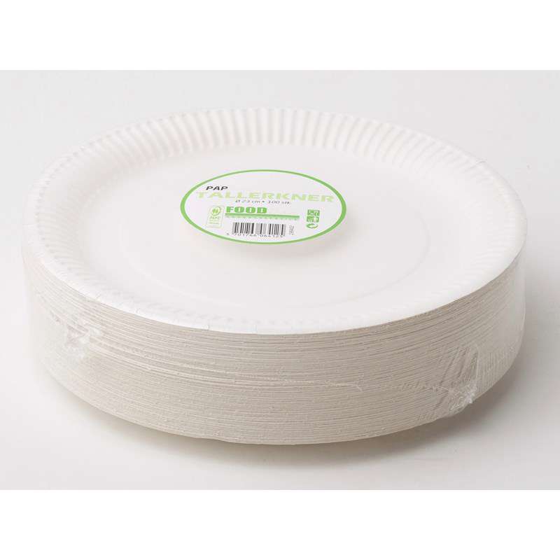Tallerken middag pap Ø23cm 100stk/pak