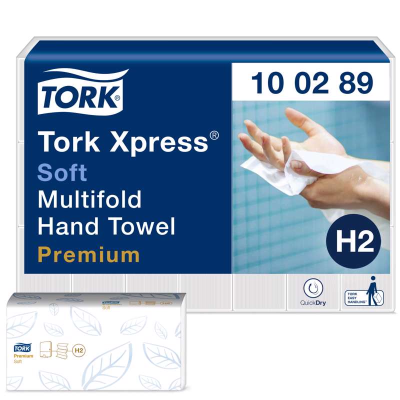 Papirhåndklæder Tork Xpress H2 PremSoft 2-lag MF 100289 3150