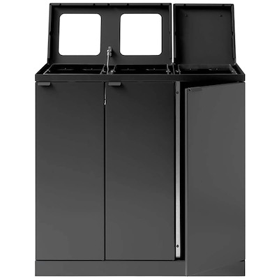 Affaldssystem affaldssortering Bica 873 3x65L m/hjul-låg grå