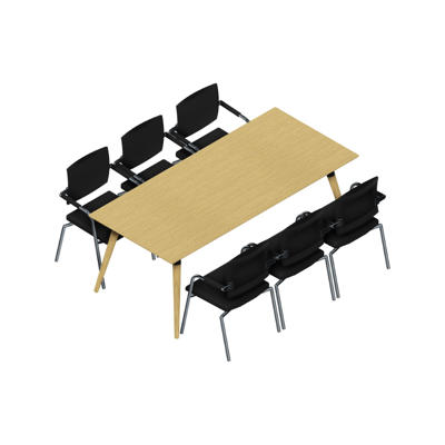 Konferencebord Dencon XL 1927 200x90 HPL eg/eg