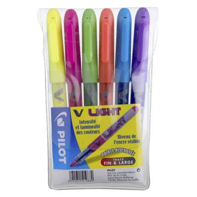 Tekstmarker Pilot V-Light assorteret SW-VLL 6stk/