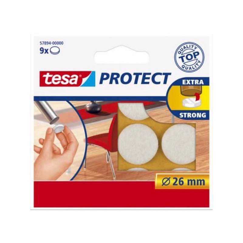 Filtpuder tesa hvide Ø26mm 9stk/pak