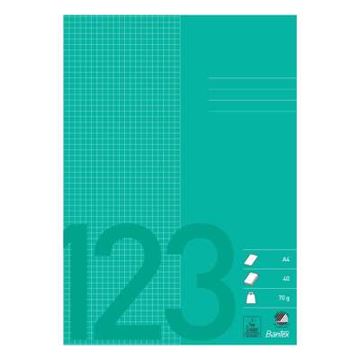 Skolehæfte Bantex A4 kvad 5x5mm 40bl 70g græsgrøn