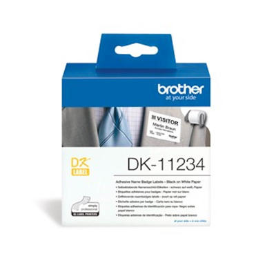 Label Brother hvid DK11234 86x60mm navneskilt 260stk/pk