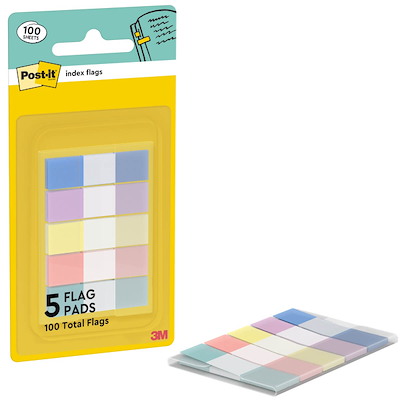 Indexfaner Post-it smal 683-5PASTEL dispenser ass 5x20bl/pk.