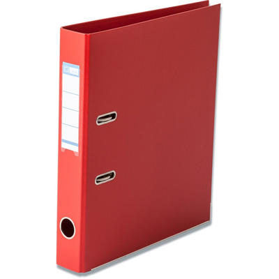 Brevordner Q-Line rød A4 metalskinne 50mm ryg