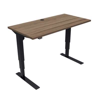 Hæve/sænkebord ConSet 120x60cm, valnød/sort