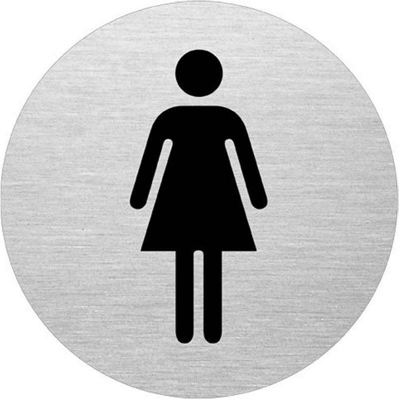 Skilt Dametoilet Ø:75mm aluminium